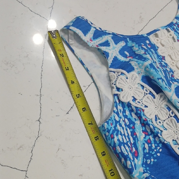 Lilly Pulitzer Blue and White Mini Dress Sz 4 Gentle Used - Picture 9 of 14